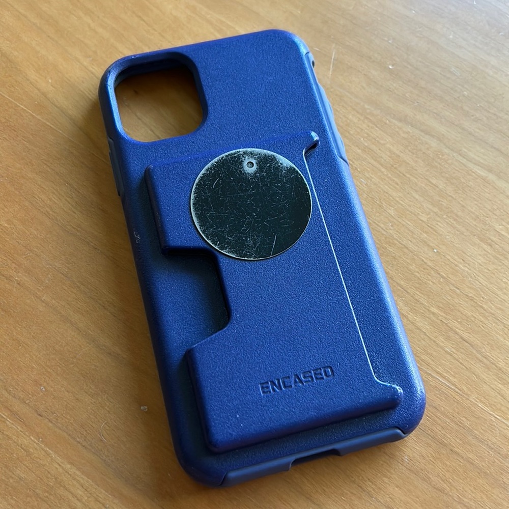 Encased brand, high quality iPhone 11 case with built-in card holder.